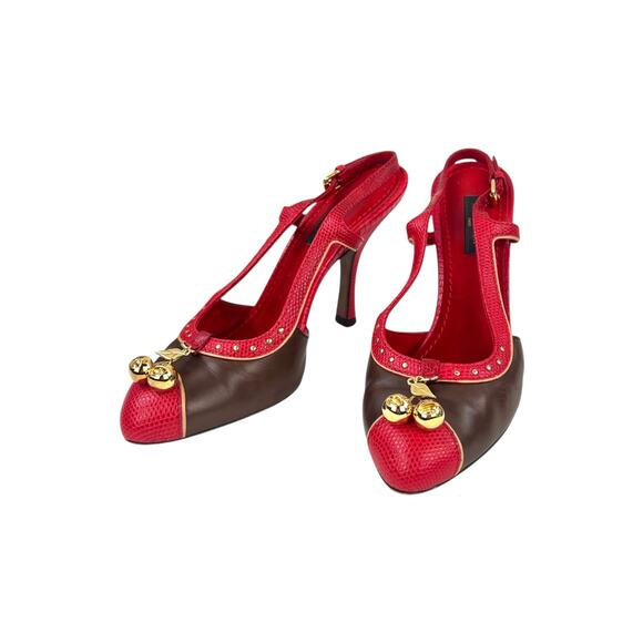 Louis Vuitton Cherry Leather Heels - Picture 1 of 9